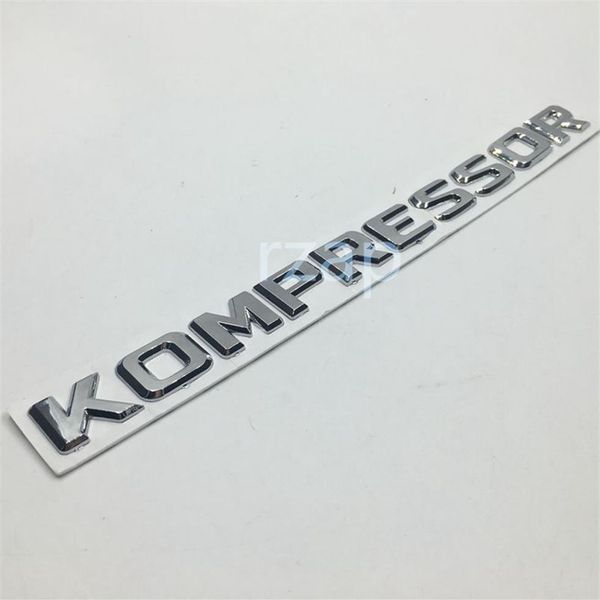 Chrome Silver KOMPRESSOR Letter Logo Trunk Emblem Badge Sticker for Mercedes W203 W204 W212 W221 AMG190p