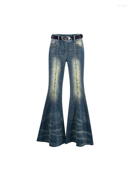 Женские джинсы Женщины Flare Y2K Широкие штаны с высокой талией 90-х