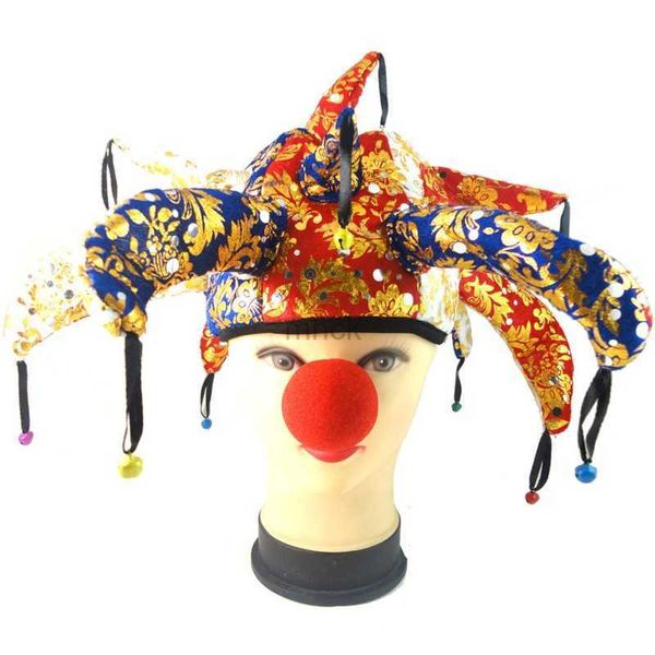 Partyhüte Partyzubehör Der Clownhut mit Glocke Halloween-Dekoration Show-Kopfschmuck Lustiger Kostümball Cosplay Handwerk Narrenkappe Tiaras HKD230807