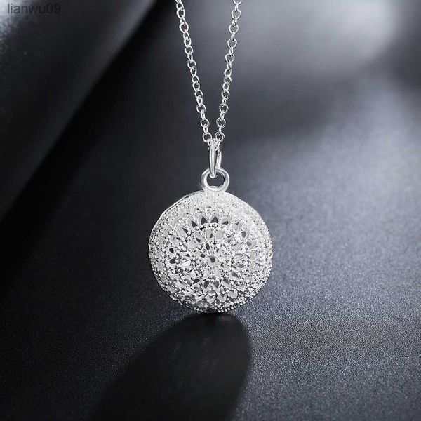 925 Серебряное ожерелье для женского подвески для женщин в пустоте 18 дюймов рождественские подарки Высококачественные свадебные ювелирные украшения L230704
