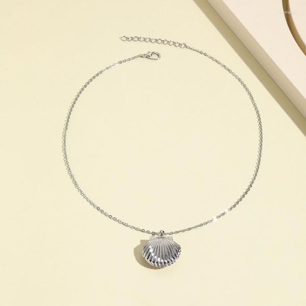 Anhänger Halsketten Muscheln Medaillon Halskette DIY Po Hals Kette Mode Krawatte Schöne Frauen Schmuck Geschenk für Mädchen Dame