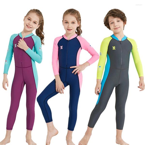 Roupa de banho feminina meninas meninos maiôs de uma peça crianças protetores de erupção cutânea roupa de lycra roupas de surfe snorkeling caiaque 1mm premium infantil roupa de mergulho