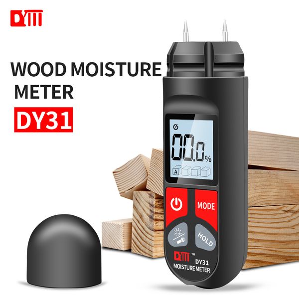 Nem Ölçer Ahşap Nem Ölçer DY31 Taşınabilir Dijital Higrometre HD Fenerti Nem Test Cihazı Timber Nem Detektörü 230804