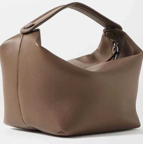 Abendtaschen The Row Lunchbox-Tasche aus Rindsleder, Les Bains Tote, äußerst schlichte Handtasche, feminin, modisch, Freizeit