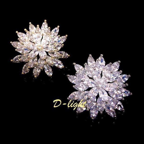 Alfinetes broches requintados floco de neve retrô broche de zircão senhoras brilho flores terno de luxo vestido acessórios para banquetes diário escritório decoração presentes hkd230807