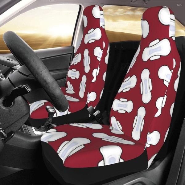 Araba koltuğu kapak pedleri sıhhi peçeteler - dönem. Kanlı Kırmızı Kapak Özel Baskı Evrensel Ön Koruyucu Aksesuarlar Yastık Seti