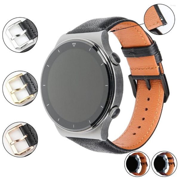 Cinturini per orologi Cinturini per orologi in pelle MAIKES 20 22 mm per cinturino Huawei GT 2 42/46mm Cinturino a sgancio rapido Accessori cinturino intelligente