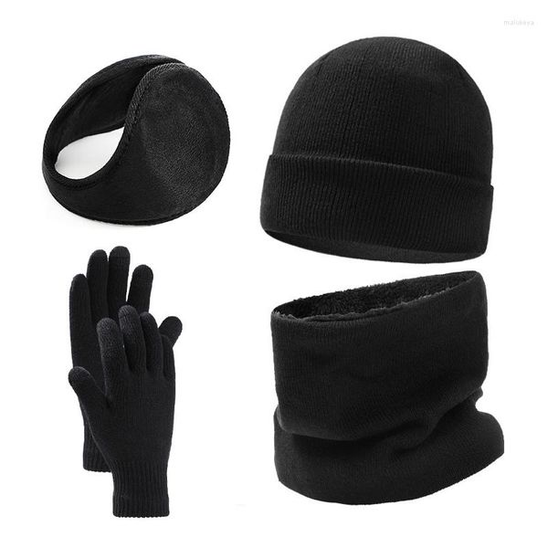 Capacetes de motocicleta 4 pçs/conjunto gorros unissex chapéu cachecol luvas de tela sensível ao toque protetores de orelha conjunto à prova de vento quente para ciclismo esqui ao ar livre