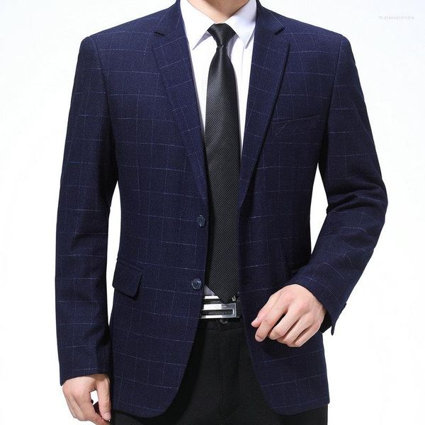 Abiti da uomo Cappotto blazer classico a scacchi - Abito elegante primavera/autunno/inverno per abbigliamento da lavoro e casual Abito scozzese Abbigliamento 2023