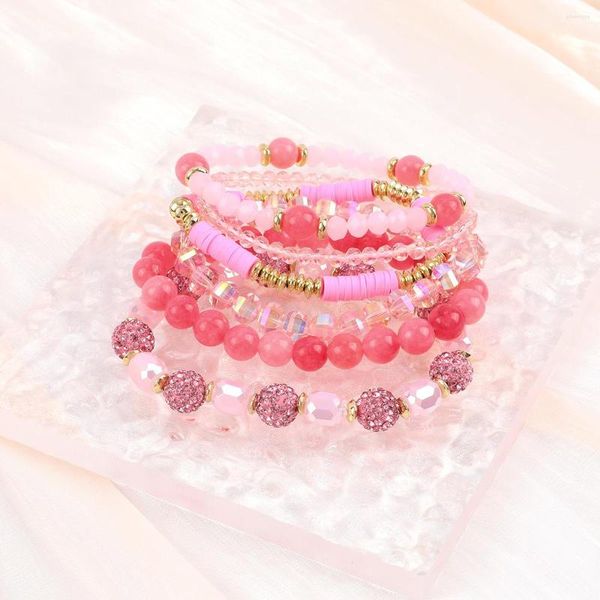 Charm Bracelets Makersland Vibrant Fashionable Multi-Color Natural Stone Glass Bead Bracelet Elegant Jewelry For Girls Kids Gift
