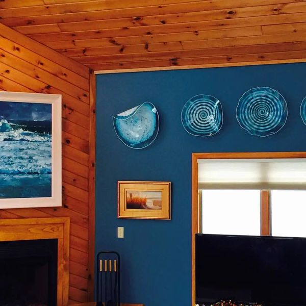 Luminária de parede estilo ilha azul temporária para sala de jantar Lâmpada Murano soprada à mão para decoração de casa