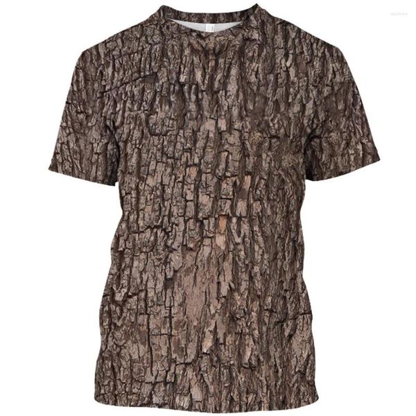 Erkek Tişörtleri Yaz Moda Sokağı Jungle Kamuflaj Kısa Kollu T-Shirt Eğlence 3D Yuvarlak Boyun Günlük Giysiler Büyük boyutlu