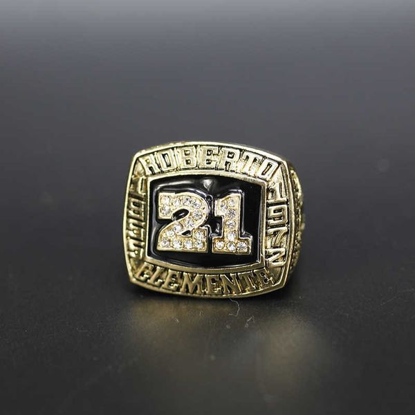 Anéis de banda Mlb Baseball Hall of Fame Championship Ring 1955 1972 Estrela Roberto Clemente Frente 21 Números