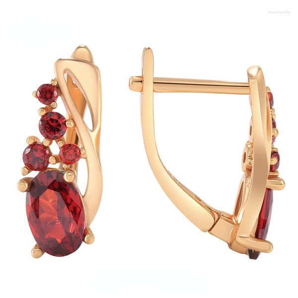 Серьги обруча Rose Red 3D Crystal Exquisite циркона нерегулярная серьга личности для женской моды Trend INSE Accessories в той же GIF