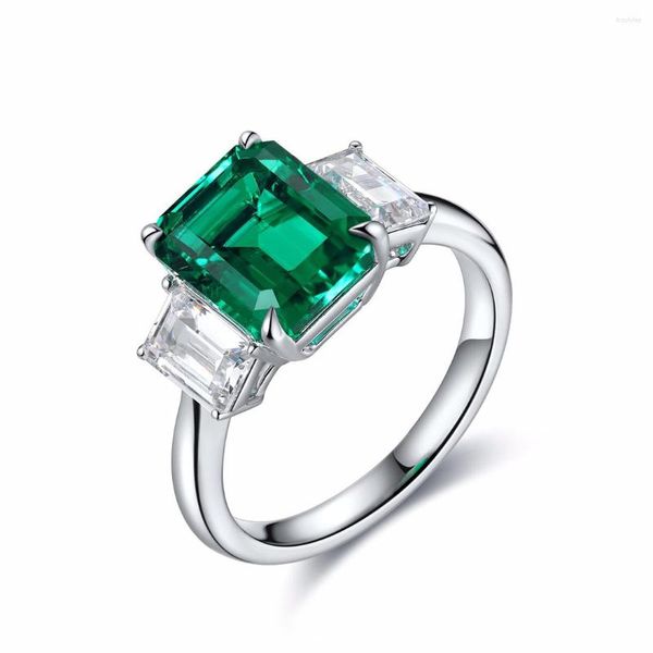 Cluster-Ringe Ruif Light Luxury Classic Design 925 Silber 3,28 ct Lab Grown Emerald für Frauen Alltagskleidung Hochzeit Party All Match Schmuck
