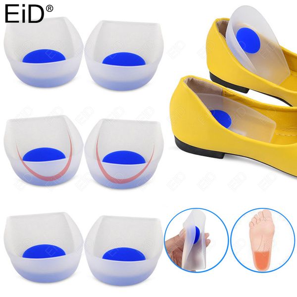 Accessori per parti di scarpe Solette in gel di silicone premium Suole per cuscinetti per tallone Alleviare il dolore ai piedi Protezioni per fascite plantare Supporto per sperone Cuscinetto per piedi Cura dei piedi I 230807