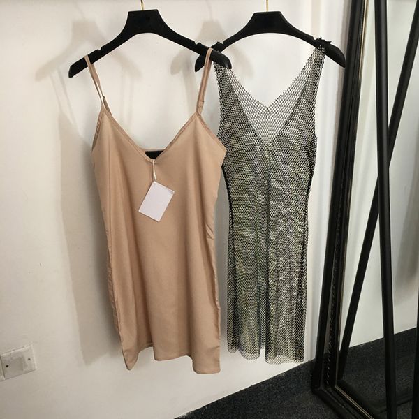 Sexy Hohle Kleider Damen V-Ausschnitt Röcke Weibliche Sling Designer Kleid Voller Kristall Shinning Mädchen Kleider Kleidung