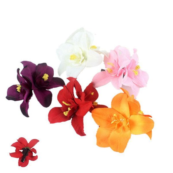 Hawaii Double-flower Hair Clips Wedding Bridal Headwear Women Holiday Beach Hairpins Barrette Headdress Hairdresses