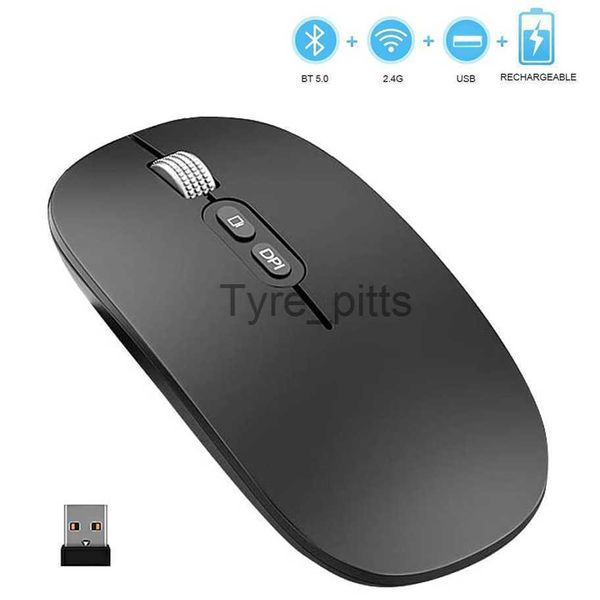 Mouse Wireless Bluetooth Mouse Slim Dual Mode (Bluetooth5.0 2.4G Wireless) Mouse wireless ricaricabili 3 DPI regolabili per laptop mac X0807
