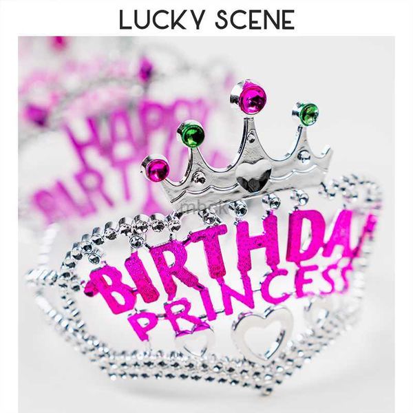 Chapéus de Festa Aniversário Plástico Galvanizado Coroa Tiara Príncipe Princesa Tiara Crianças Tiara Coroa S01588 HKD230807