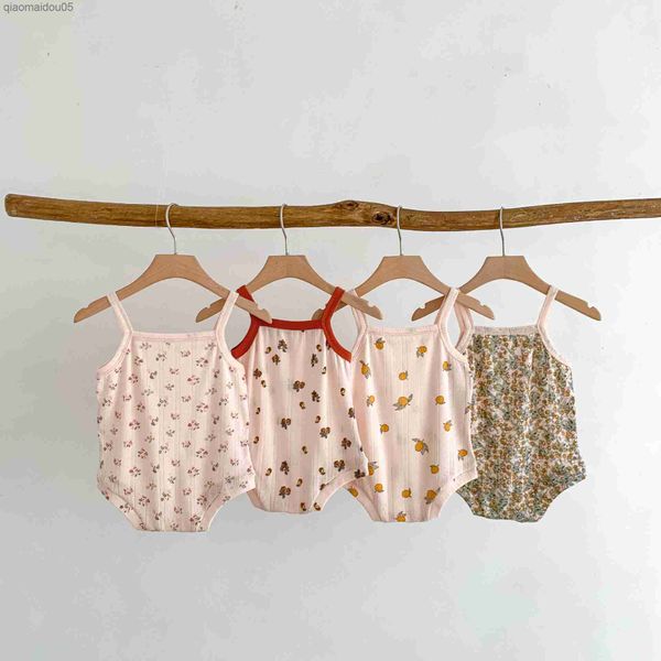 Neonata New Full Print Sling Body Toddler Simple Crlwear Summer Vest Tuta Girl Soft Tutina Abbigliamento One Piece L230712