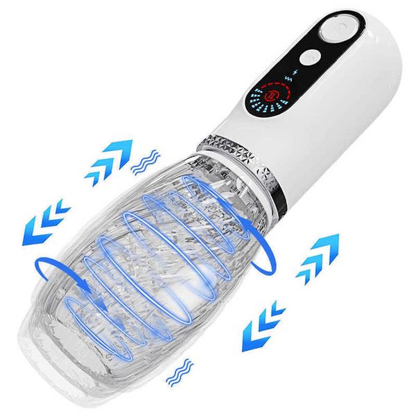 Massageador automático masculino masturbador telescópico rotativo vibratório para homens glans masturbação copo empurrando bens adultos