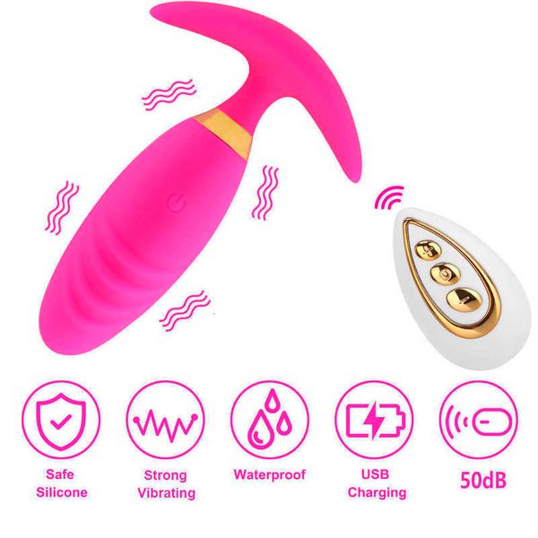 Fernbedienung, vibrierende Buttplugs, G-Punkt-Stimulator für Frauen, Männer, Klitoris, Vagina, Prostata, Ei, 10 Geschwindigkeiten