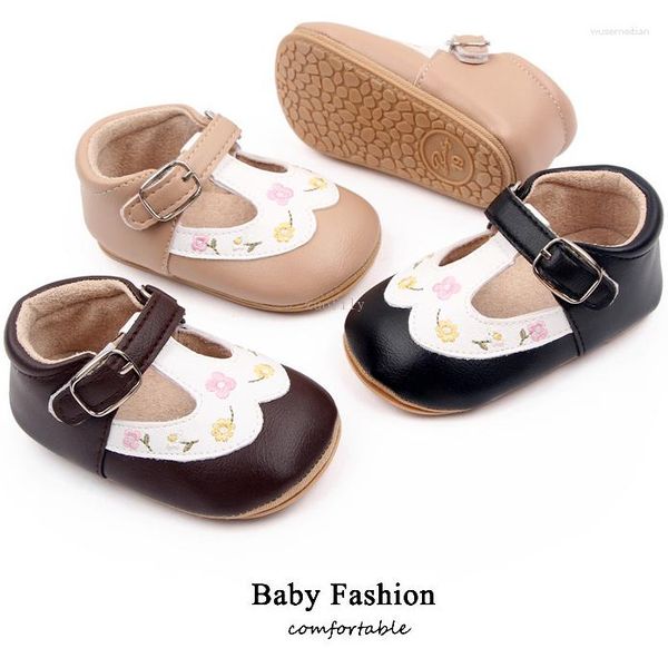 Erste Wanderer Mode PU Leder Baby Prinzessin Herbst Schuhe Geboren Mädchen Mokassins Gummi Sohle Prewalker Rutschfeste Frühling