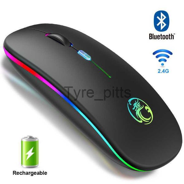 Fareler Kablosuz Fare Bluetooth Fare Kablosuz Bilgisayar Faresi RGB Şarj Edilebilir Ergonomik LED Back aydınlatmalı Mause Dizüstü bilgisayar için sessiz fareler X0807