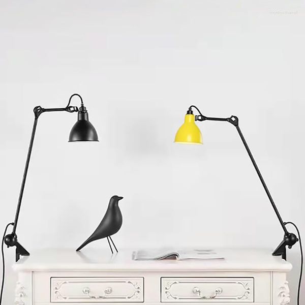 Tischlampen Retro-Leselampe Bunter Lampenschirm Drehbare Schlafzimmer-Studien-Schreibtisch-Beleuchtungskörper E14-Birne mit Steckeradapter