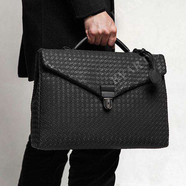 10A Fashion Luxury Brand Mens Topcase Top Designer in pelle Guida Borsa per laptop di fascia alta per una borsa tessuta a mano di marca di alta gamma A4 Nuovo 2023 Nuovo
