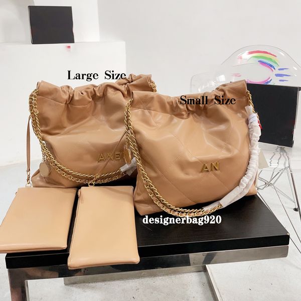 Borsa a secchiello firmata CC Lettera Borsa a tracolla da donna Borsa con coulisse in vera pelle Catena in oro o argento Borsa tote nera Borsa da viaggio di moda 22 Borsa Borsa di lusso Borsa di marca