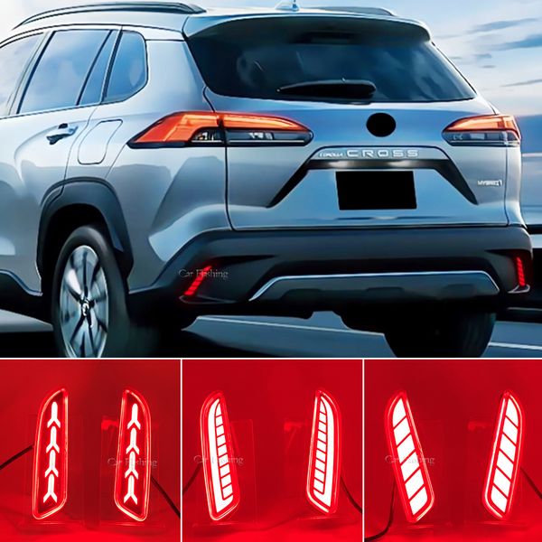 2PCS -Auto -LED -Reflektorlicht für Toyota Corolla Cross 2020 2021 2022 Hecknebel Lampe Stoßfänger Bremslicht Dynamisches Blinker Signal