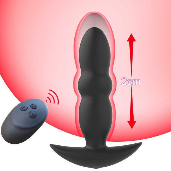 Vibrador anal de próstata telescópico sem fio masculino masturbadores dispositivos de alongamento para adultos