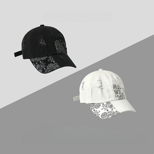 Berretti a sfera con fori per fiori di anacardi Crea un vecchio cappello hip-hop Berretto da baseball estivo con capote morbida per donna e uomo regolabile Sottile Street Trend Trucker