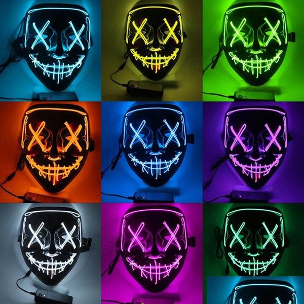 LED-Gadget-Halloween-Maske, Party-Maske, Maskerade-Maske, Dj-Licht, leuchtet im Dunkeln, Neon-Maske299Y, Drop-Lieferung, elektronische Gadgets, Dhuxw