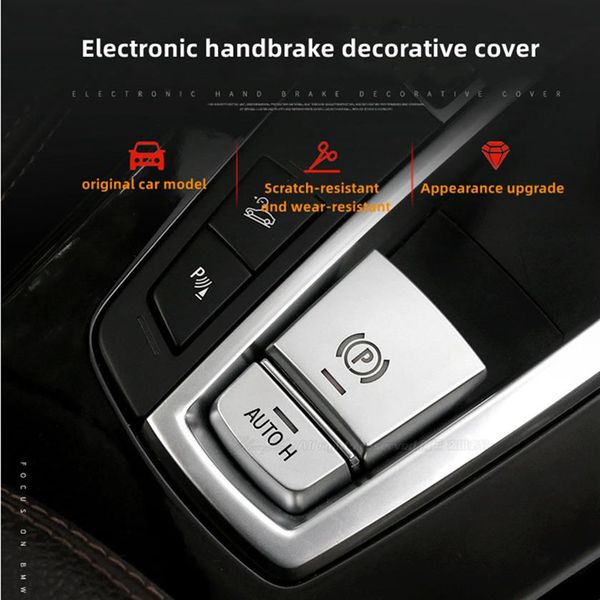Botão de estacionamento automático eletrônico do freio de mão do carro adesivos decorativos para bmw 3 5 6 7 séries x1 x3 x4 x5 x6 f30 e90 e92 f10 gt acc2676