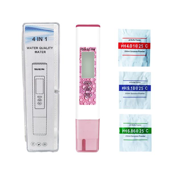 Tester PH,TDS,EC,TEMP Preciva Penna idroponica digitale ATC con risoluzione 0,01 con schermo LCD Ampio retroilluminato per cucina, acquario, piscina, laboratorio