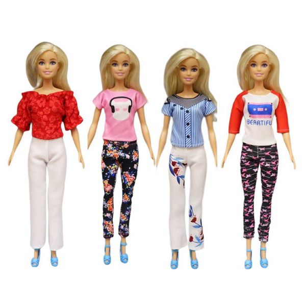 Articoli Kawaii Accessori per bambole Spedizione gratuita Giocattoli per bambini Simpatici abiti a sirena Vestiti Top Pantaloni per Barbie Gioco per ragazze fai da te Presente