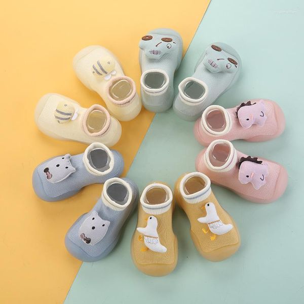 Sapatos First Walkers para Borns Cartoon Sock Soft Cotton Comfort Baby Non-slip Steps Shoe Toddlers Items Boy Girl