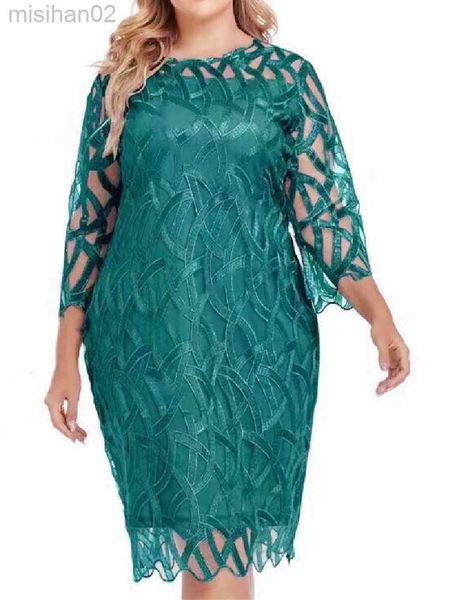 Vestidos casuais básicos vestidos de festa de tamanho para mulheres vestido de noite grande fêmea 2023 roupas elegantes grandes 4xl 5xl 6xl gordas gordas damas verdes hkd230807