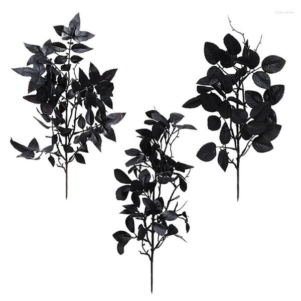Декоративные цветы черный эвкалипт лист искусственной растение розовое фальшивое листь
