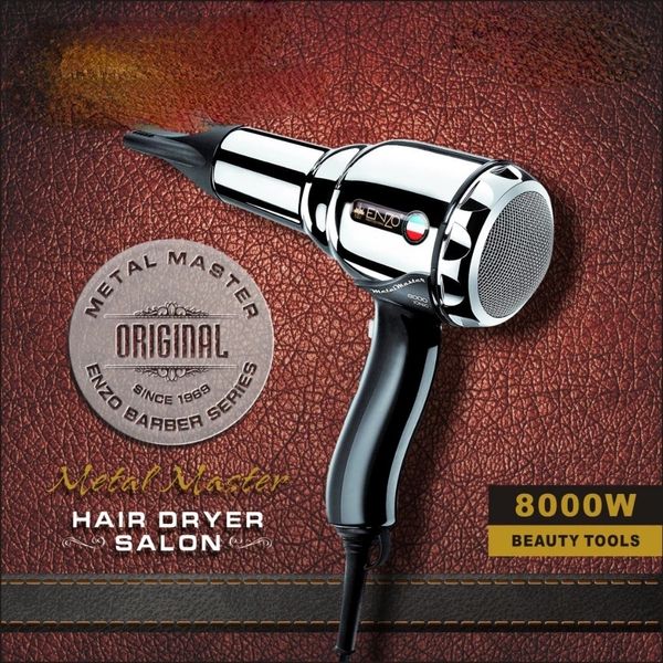 Haartrockner 8000W Metallkörper Salon Professioneller Trockner 5 Gänge Starker Wind Anion Haare Körperpflege mit Düsenfön 230807