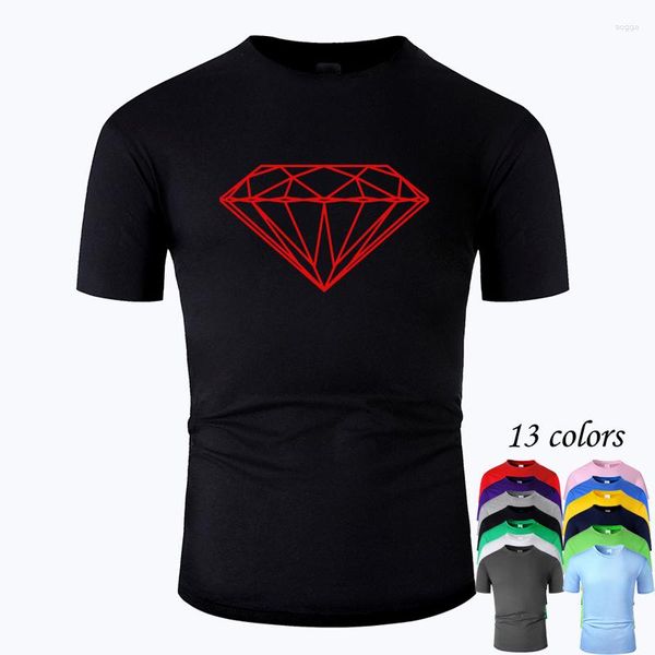 Camisetas masculinas Diamond Line Art O Neck Cotton Camisa masculina e feminina unissex verão manga curta projetada camiseta casual M01056