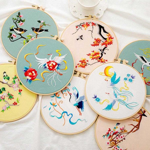 Produtos chineses diy bordado com flor pássaros phoenix padrão chinês kits de ponto cruz hobbies femininos para amante do artesanato