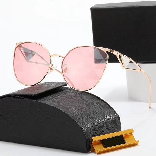 occhiali da sole rosa designer di lusso occhiali da sole montatura in metallo aste scheletrate Gafas de sol para mujeres occhiali da donna marchio di moda argento Occhiali da sole alla moda