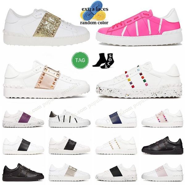 High-Top-Freizeitschuh, Valentinsschuhe, Valentinssneaker, Schwarz, Weiß, Marineblau, Rosa, Blau, Gold, Rot, Grün, Slipper, Leder, Spikes, Nieten, Kleid, Turnschuhe, Herren und Damen