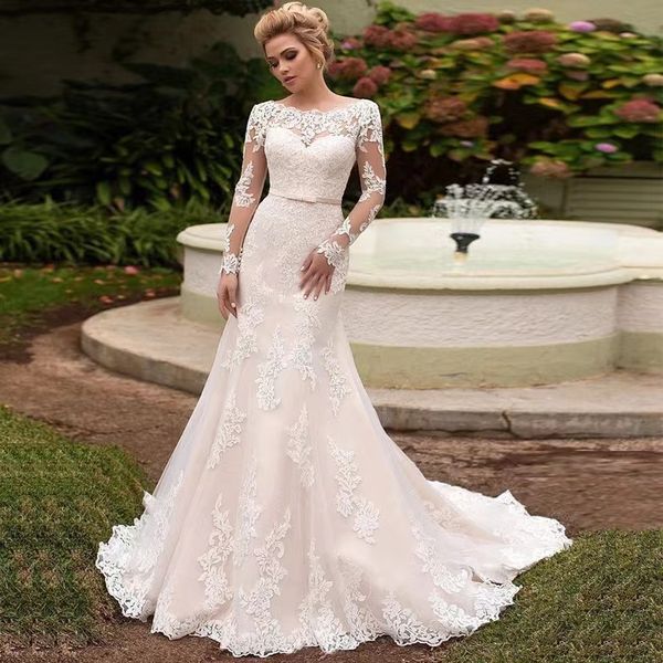 2023 Vintage Berta Volle Spitze Meerjungfrau Brautkleider Brautkleider V-Ausschnitt Flügelärmel Bohemian Beach Garden Maßgeschneiderte Vestido de Novia Prinzessin Hochzeit Brautkleider