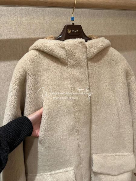 Женское меховое пальто осень и зима Loro Piana Long White Murse