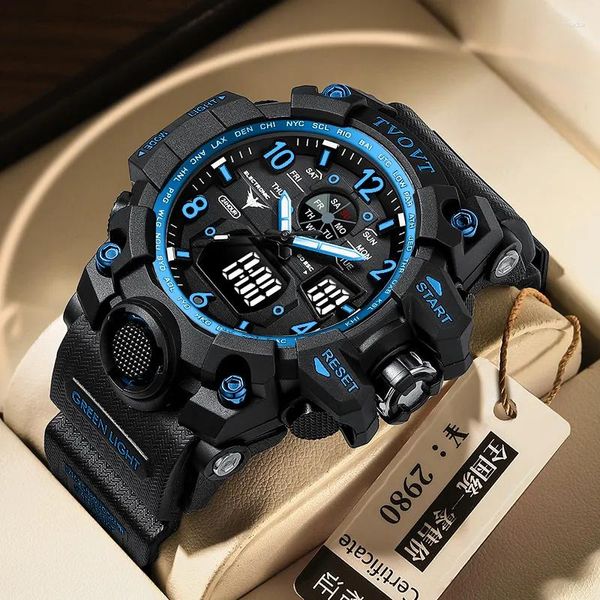 Orologi da polso I più venduti Sport Nero Blu Oro LED Orologio digitale Quadrante grande con gomma Militare Reloj 2023 Elettronica